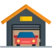 Icon Of A Car In A Garage With A Simple Design.