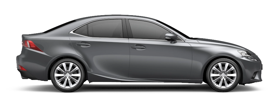 A Sleek Gray Car Positioned Against A Clean White Background, Highlighting Its Modern Design And Features.