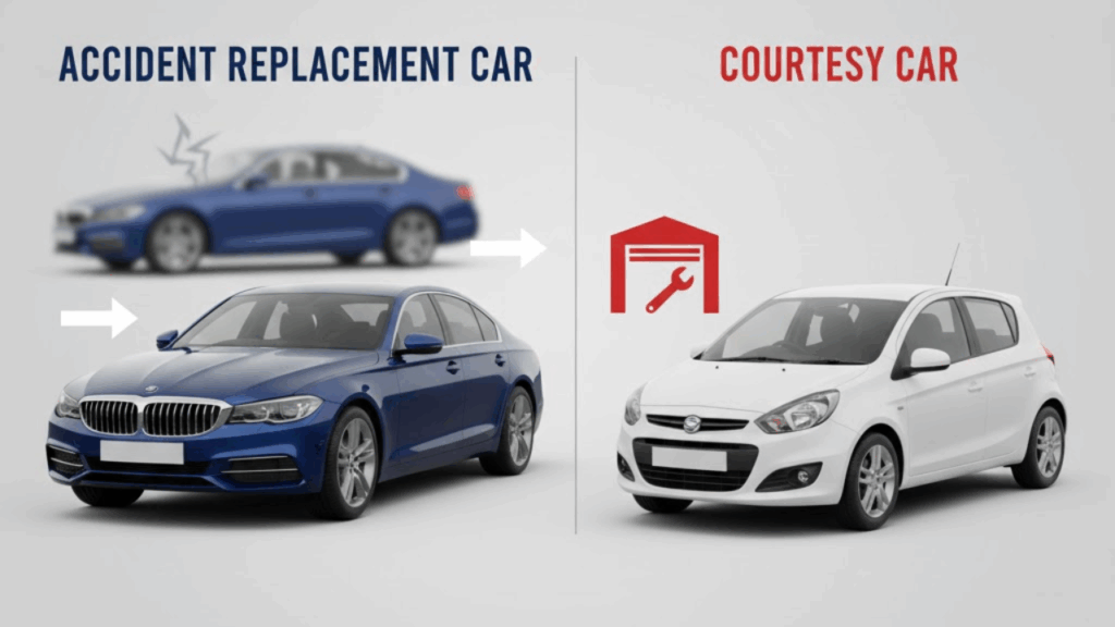 Accident Replacement Car Vs Courtesy Car -What’s The Difference? Accident Replacement Car Vs Courtesy Car